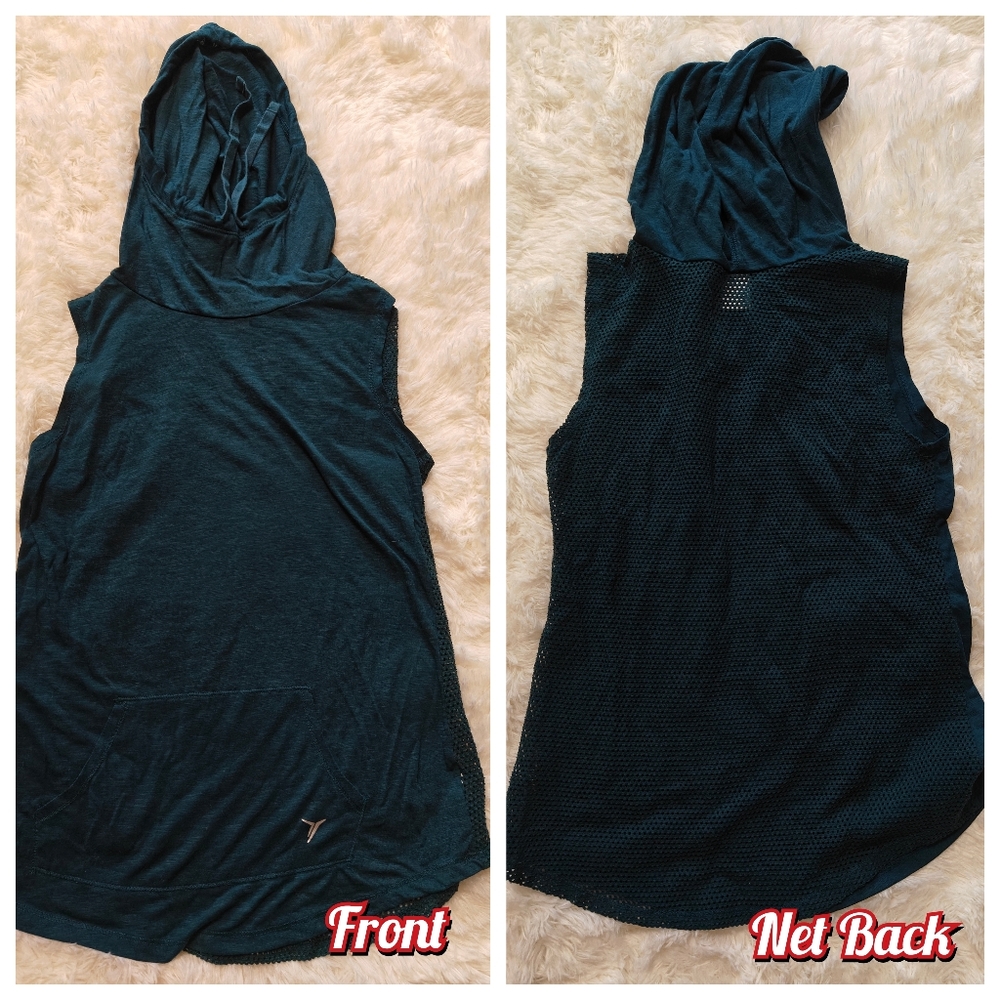 3for20🤍 Teal Sleeveless Hooded Top with Mesh Back
